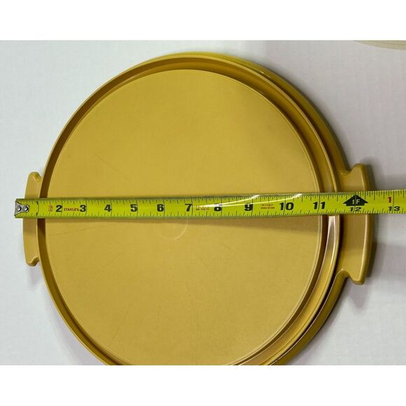 Vintage Tupperware Classic YELLOW round Cake Carrier 10" - Picture 13 of 16